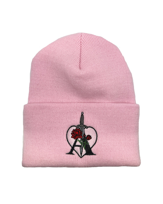 Heartache Dagger Beanie - Dusty Rose