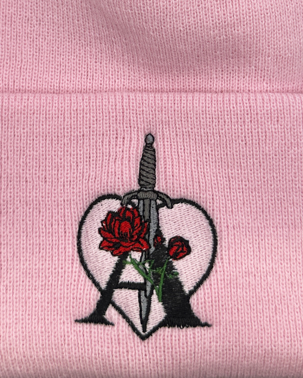 Heartache Dagger Beanie - Dusty Rose